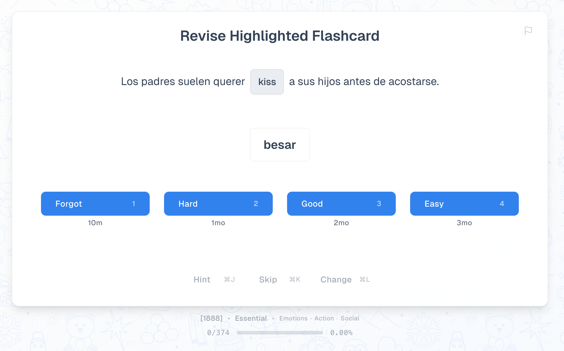 LanguageEverest flashcard practice
